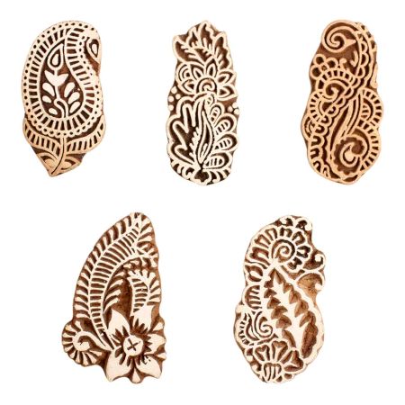 Set of 5 Piece New Mix Wooden Printing Block